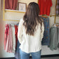 Cream Fringe Roll Tab Jacket
