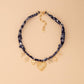 Bandana Necklace with Gold Heart and Trinkets