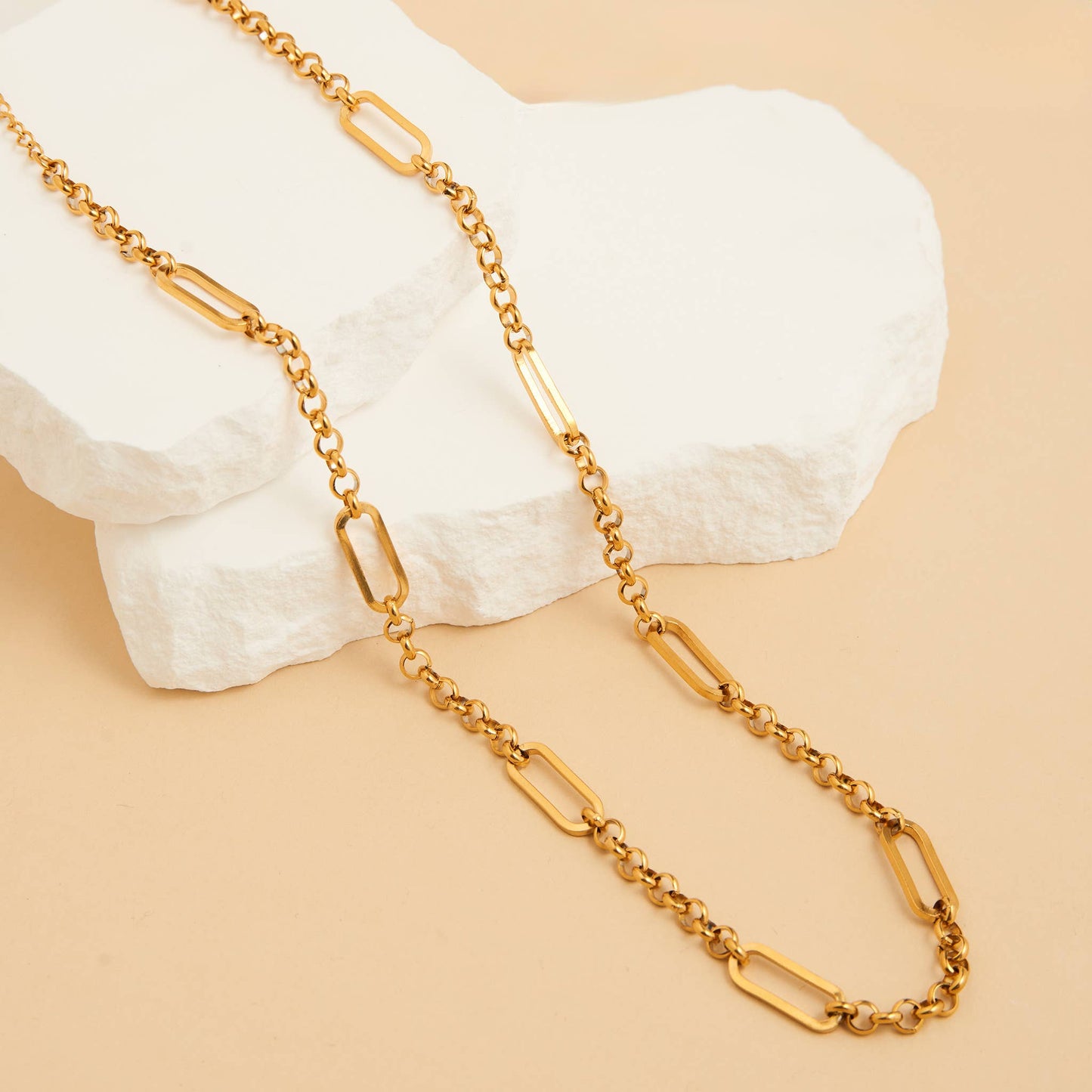 Waterproof Necklace 20" Rolo Link Bar Station Narelle