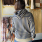 Navy & Olive Striped Hoodie
