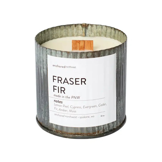Fraser Fir Wood Wick Rustic Farmhouse Soy Candle