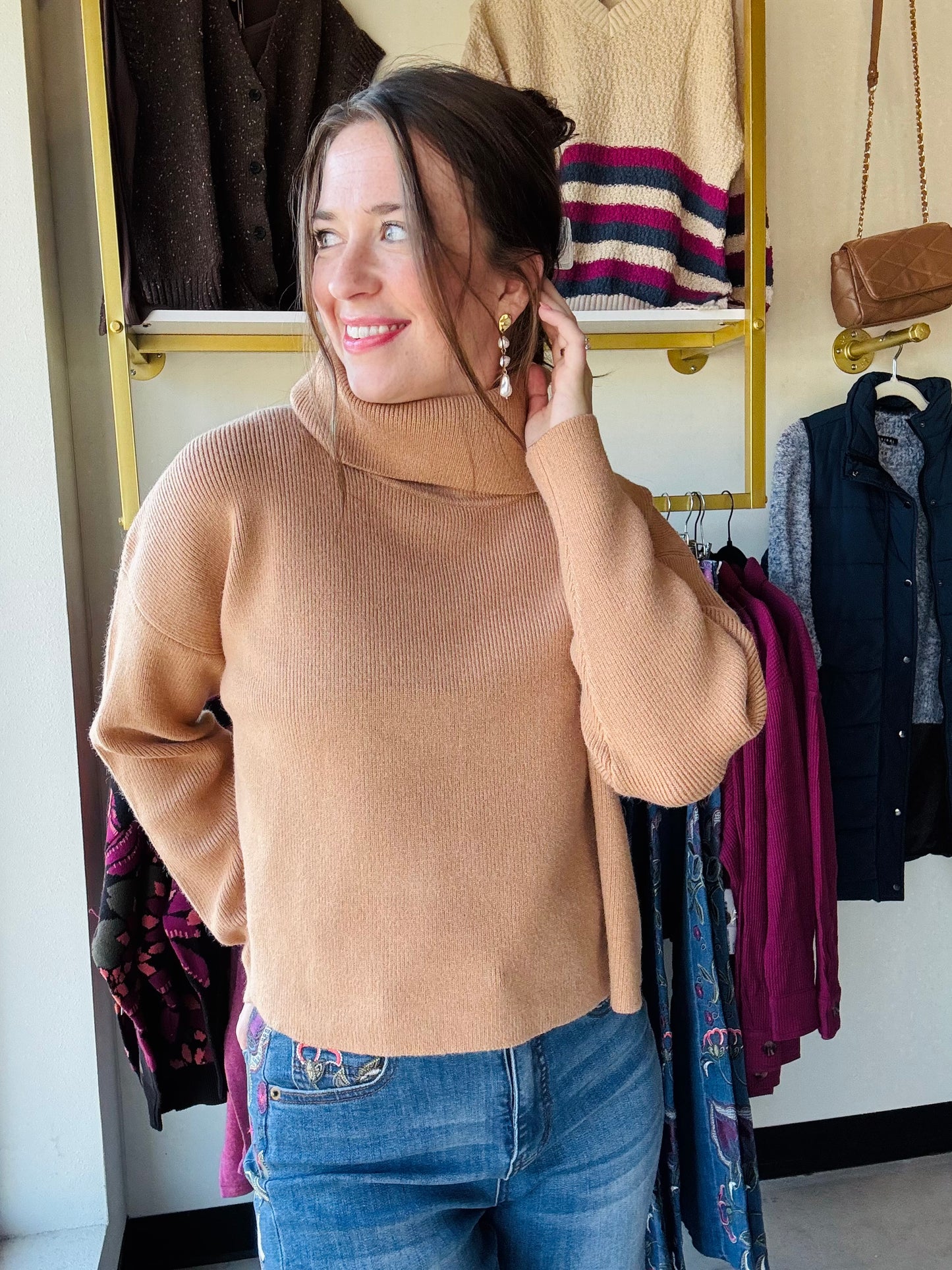 Essential Camel Turtleneck Sweater