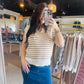 Ivory Taupe Sleeveless Sweater