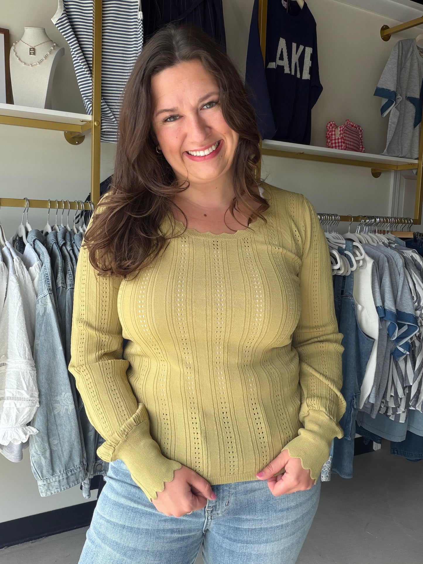Avocado Lettuce Trim Sweater