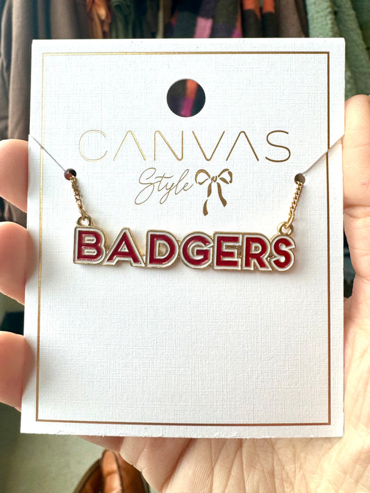 Badgers Outline Bar Necklace