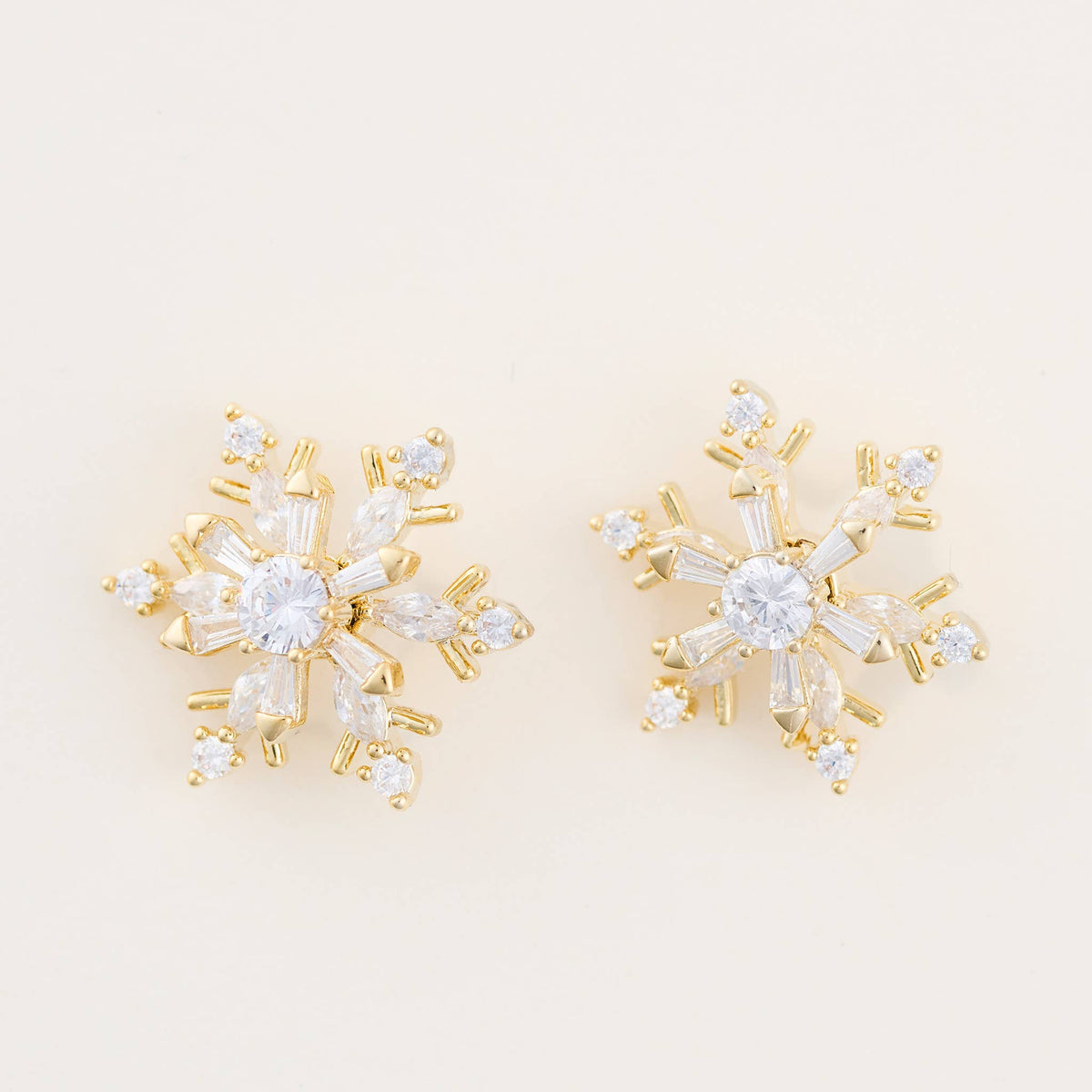 Christmas Snowflake Earrings Spinning Holiday Post Stud