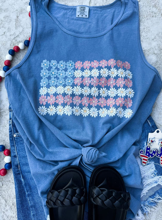Blue Jean American Flag Tank