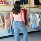 Floral 3D Crochet Denim Pants