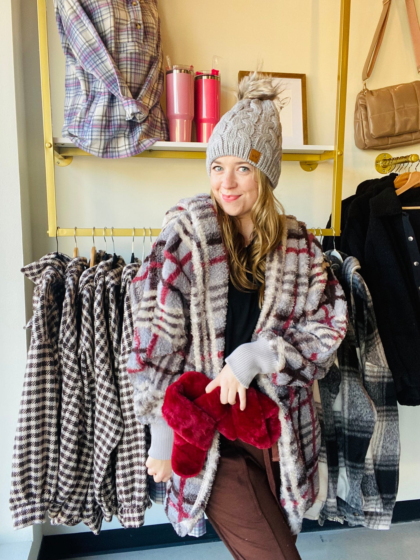 Grey Mix Checkered Hoodie