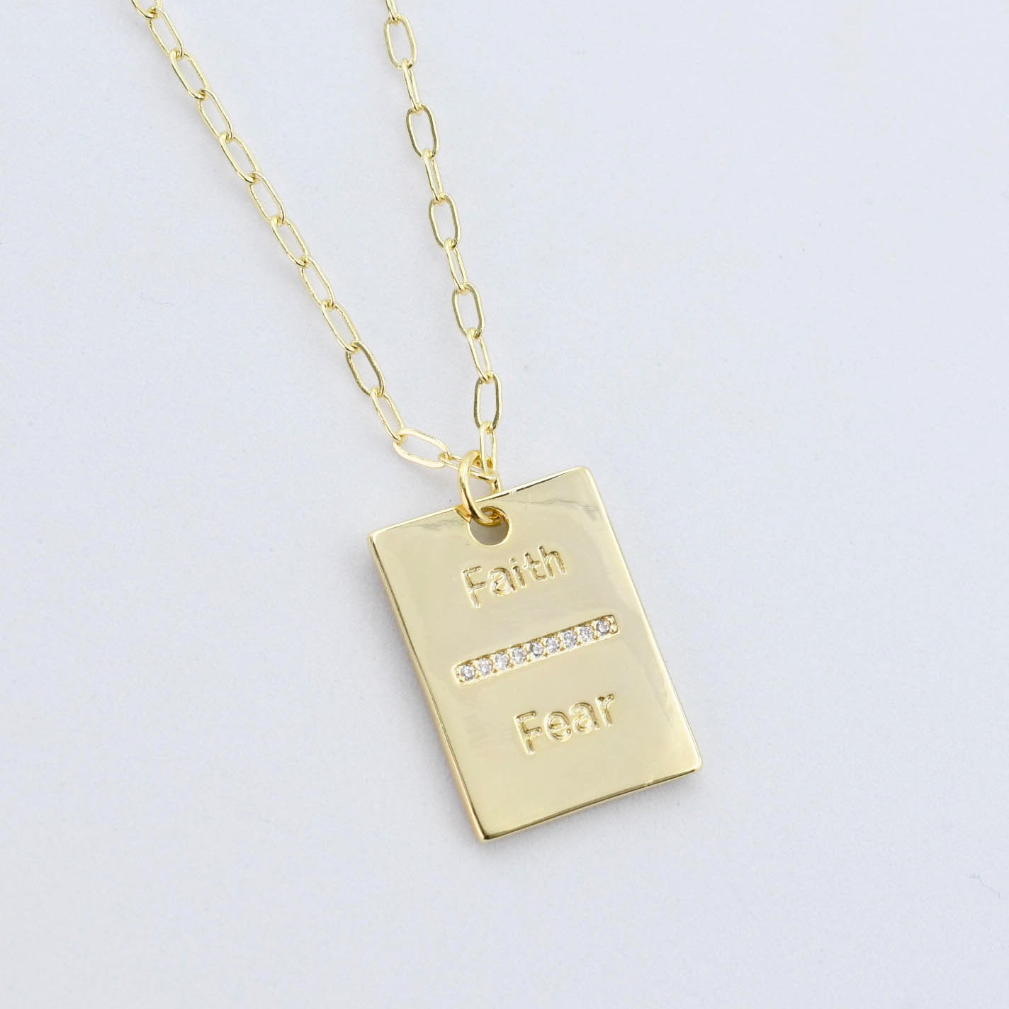 Faith Over Fear Gold Necklace