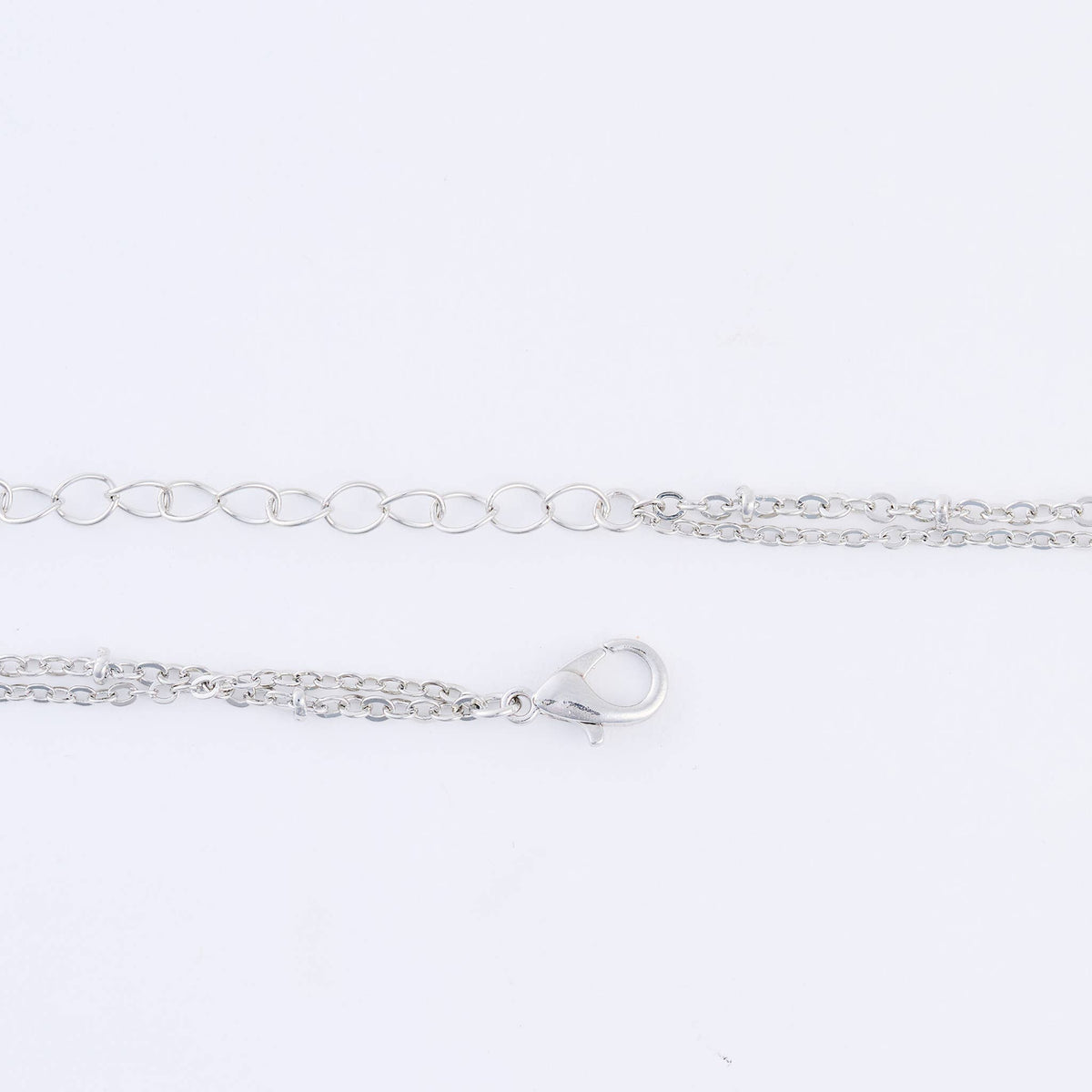 Christmas Necklace 18" Double Row Snowflake Layered Pendant