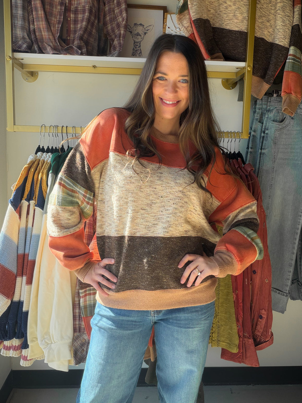 Rust Olive Mineral Washed Pullover