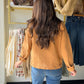 Brown Zip Front Raglan Sleeve Jacket