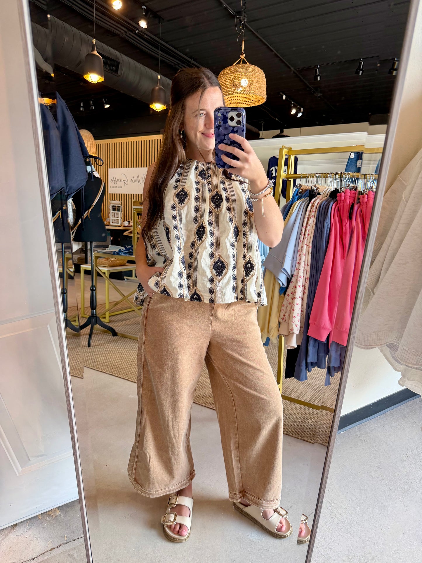 Latte Mineral Wash Drawstring Pants