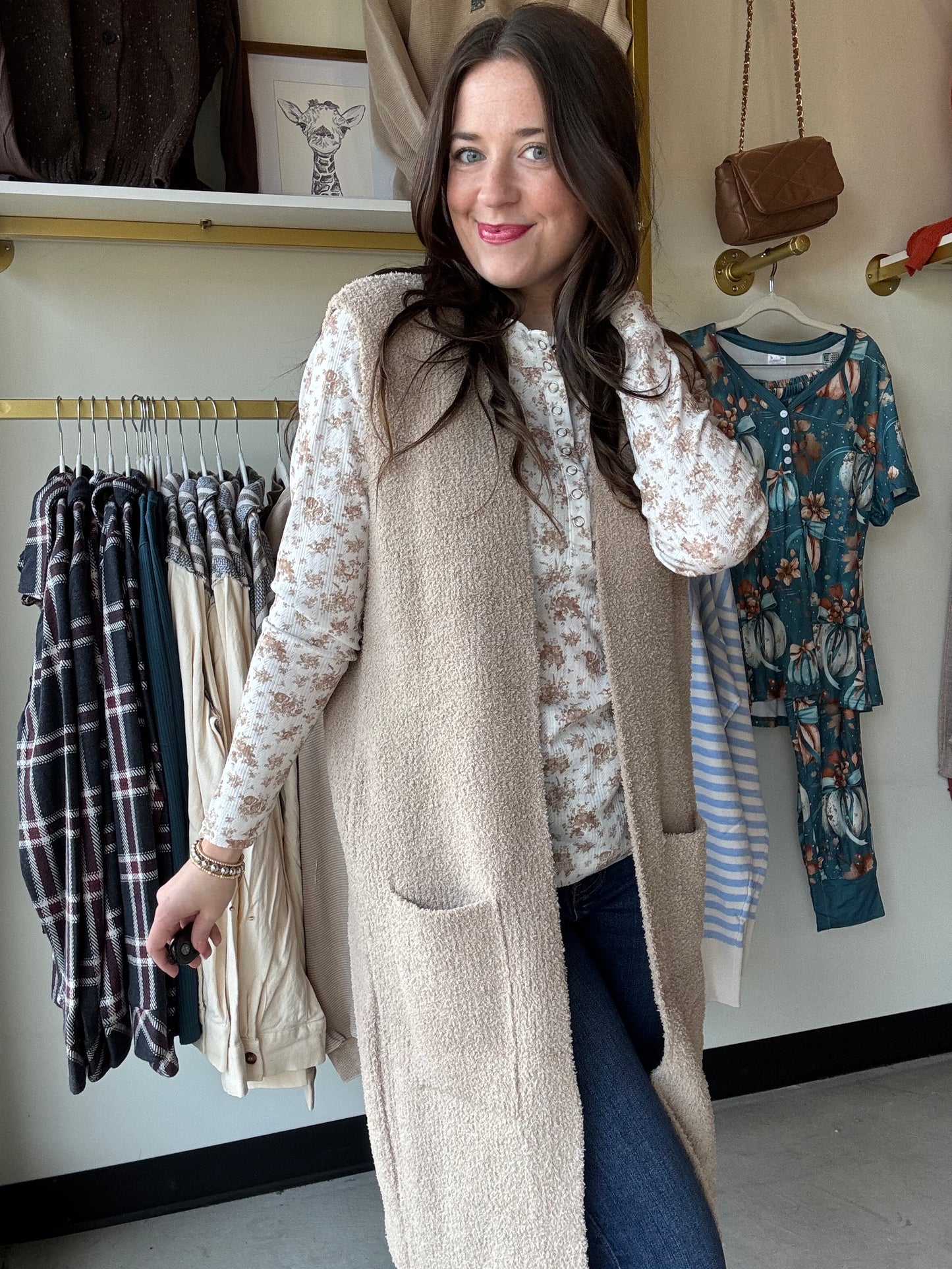 Beige Luxe Vest Cardi