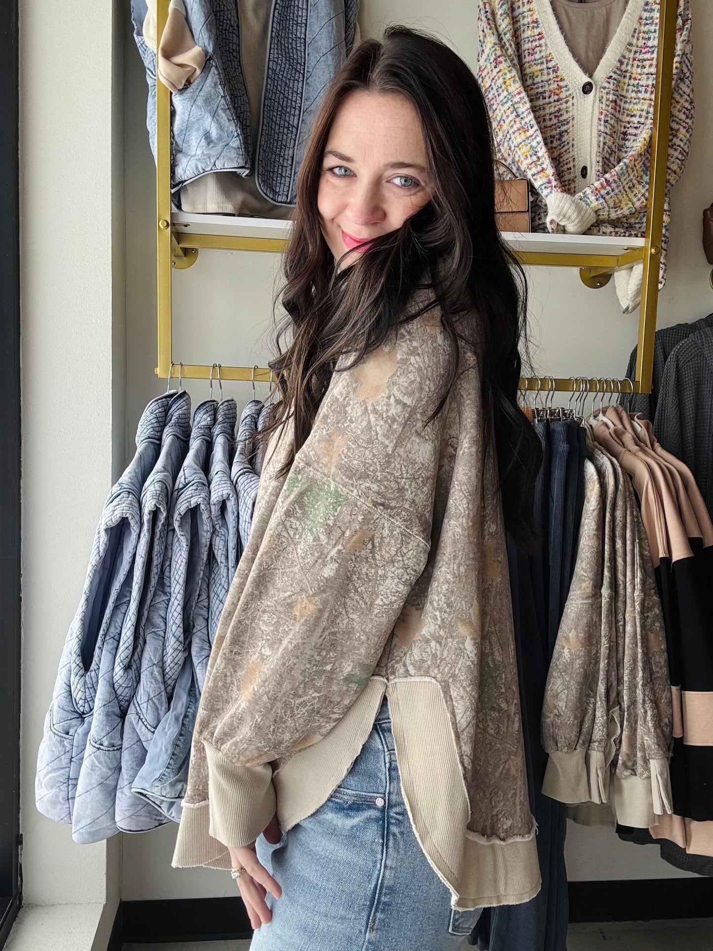 Joss Washed Camo Pullover