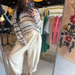 Natural Capri Lantern Pants