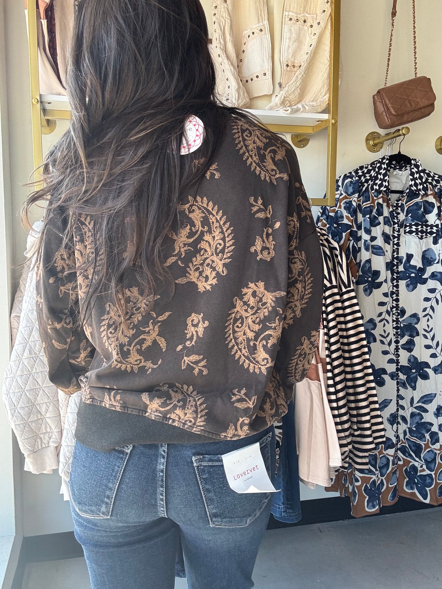 Paisley French Terry Pullover