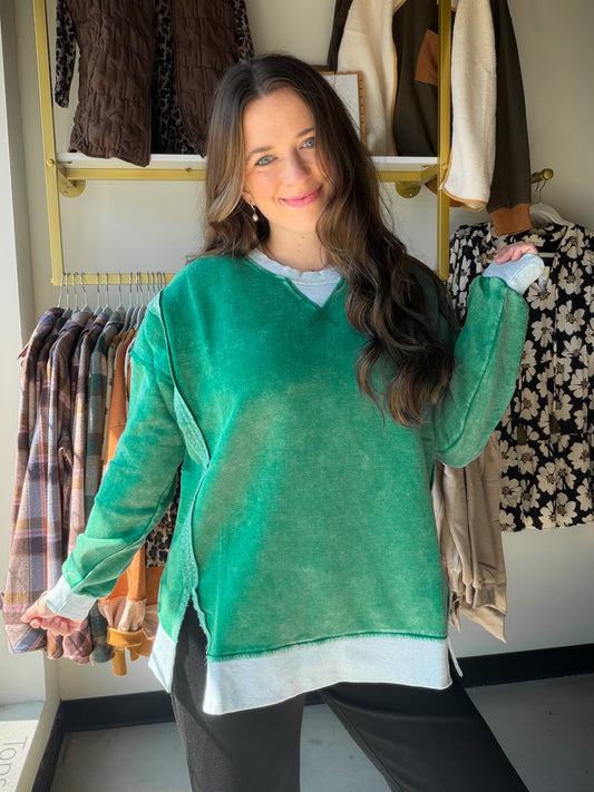 Forest Acid Wash Pullover