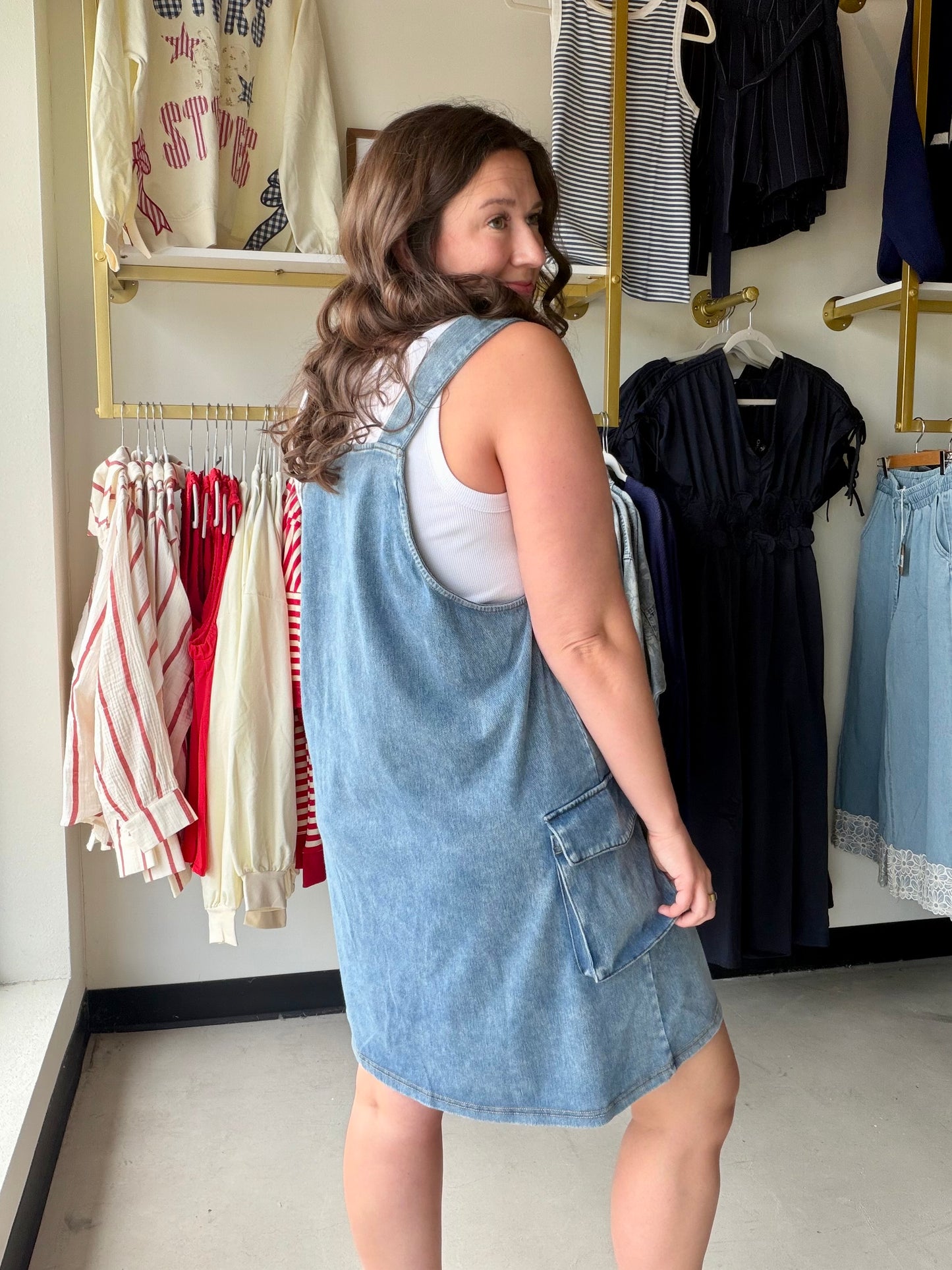 Denim Millie Overall Dress