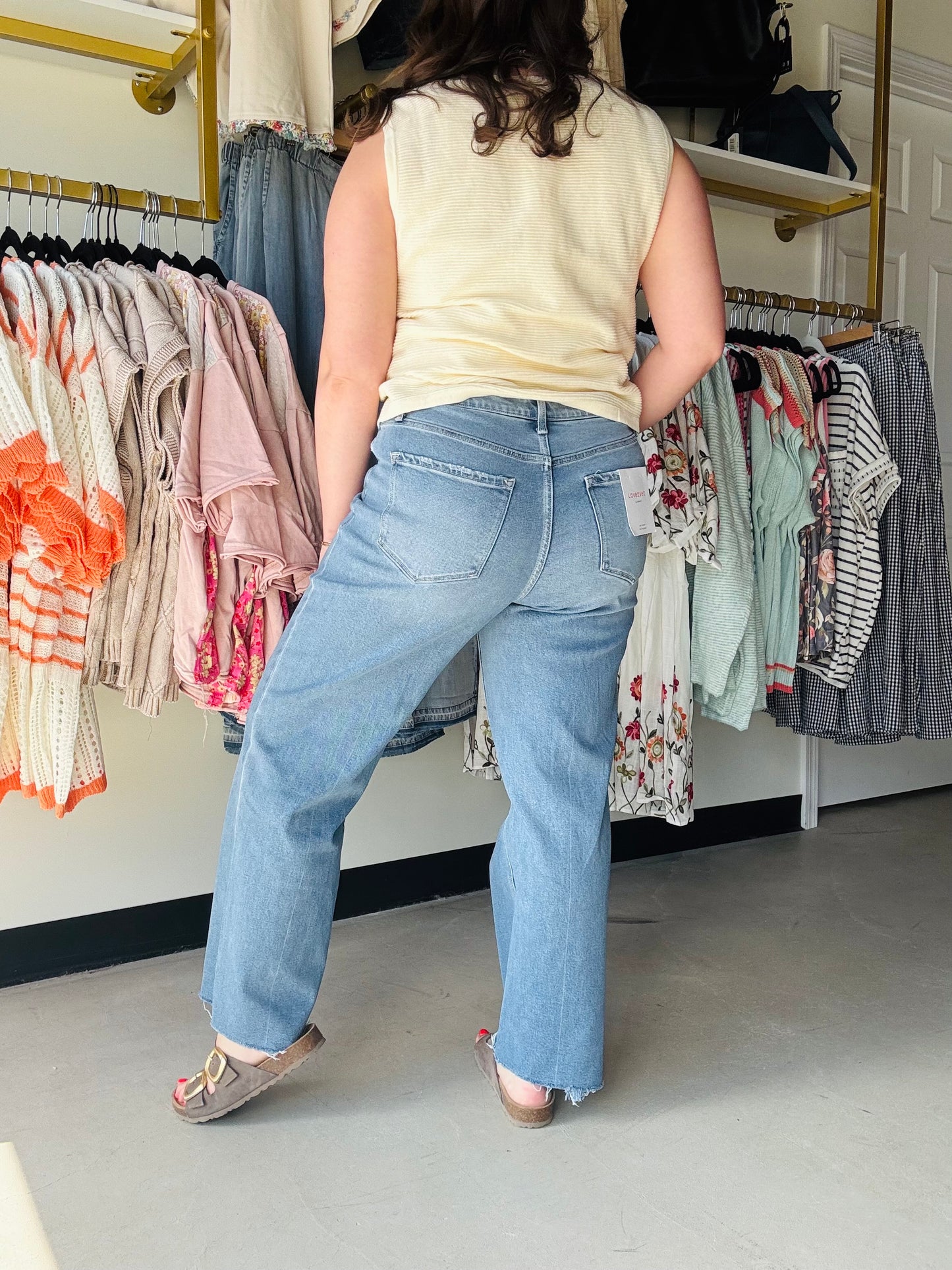 High Rise Slim Wide Denim