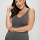 Charcoal Reversible V or U Neckline Seamless Tank