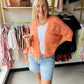 Orange Crochet Dolman Cardigan