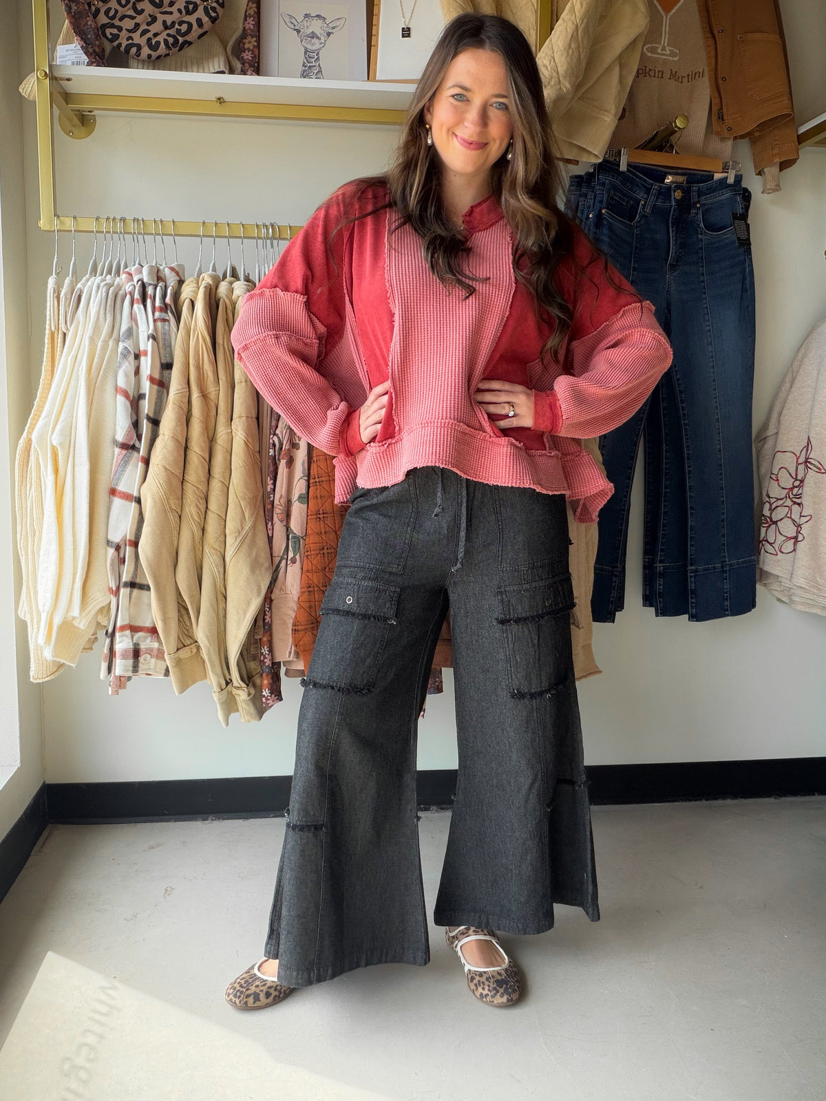 Black Fringe Wide Leg Pants