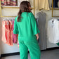 Green Luxeknit Ruffle Sleeve Top