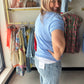 Chambray Half Sleeve Top