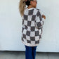 PREORDER- CHECKERED MILEY DOT CARDIGAN- black