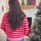 Pink Stripe Jacquard Merry Sweater