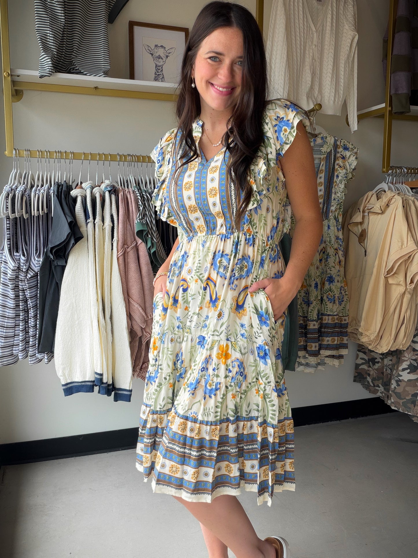 Paisley Printed Challis Dress