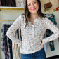 Tan Micro Floral Henley