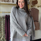 Grey Button Down Detail Turtleneck