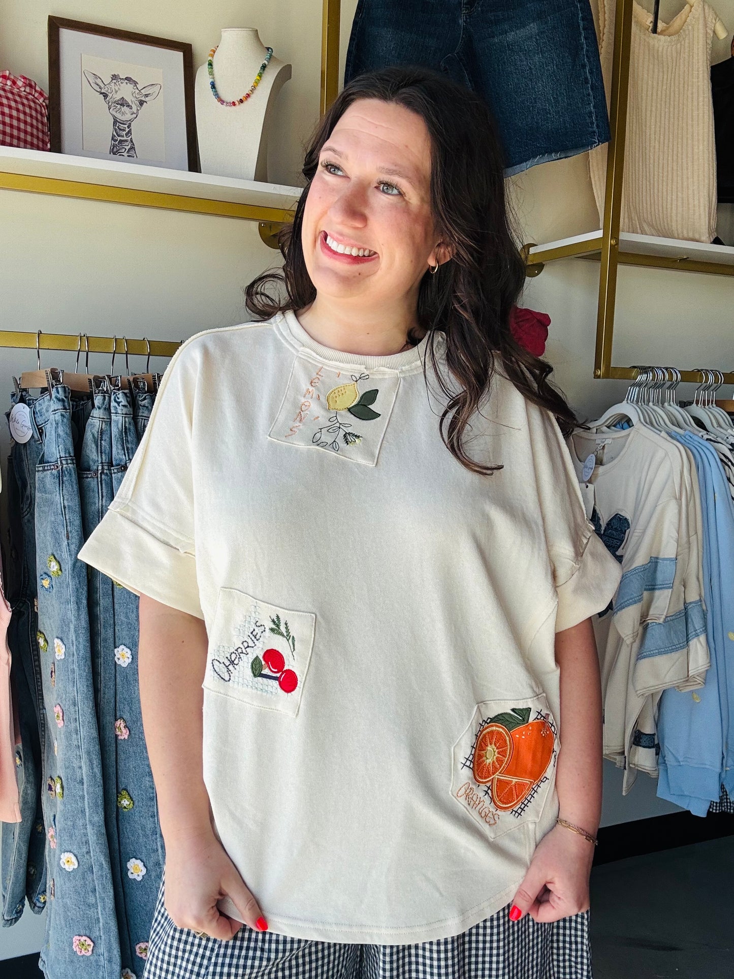 Fruit Patch Terry Knit Top