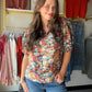 Split Neck Daisy Print Popover