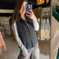 Black Quilted Zip Up Vest