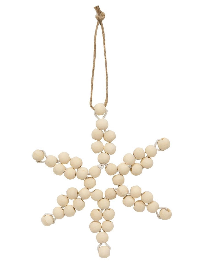 Bead Snowflake Christmas Ornament - Tan