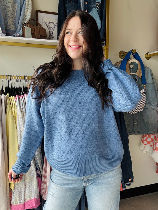 Blue Gianna Crewneck Sweater