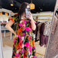 Midnight Bloom Smocked Midi Dress