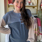Dark Denim Button Top