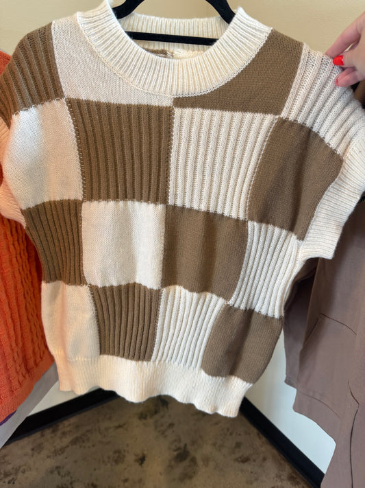#17 Checkered Sweater Top