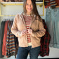 Rust Stripe Wide Neck Brushed Top