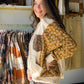 Mustard Sides Floral Accent Hoodie