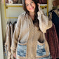 Check Pocket Sweater Hoodie