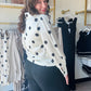 Ivory Spot Balloon Sleeve Blouse