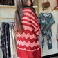 Wine Two Tone Cardigan