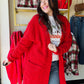 Ruby Red Popcorn Cardigan