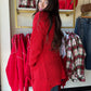 Ruby Red Popcorn Cardigan